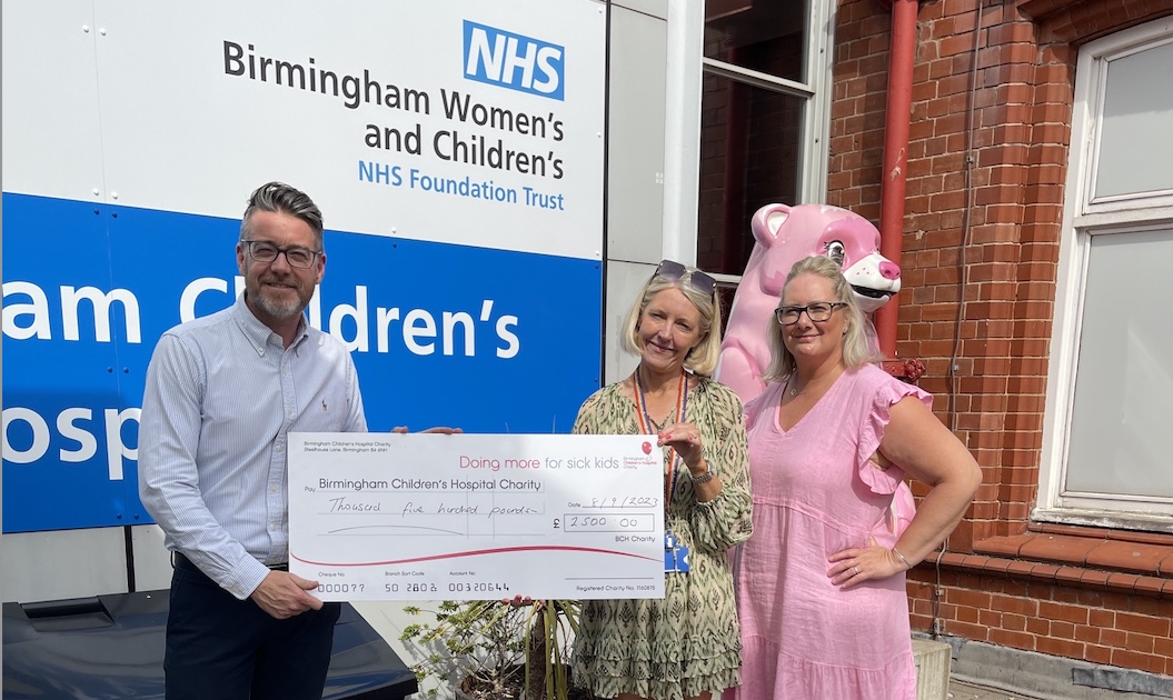 Belmont Healthcare Donates £2500 to Birmingham Children’s Hospital’s iMRI Fund